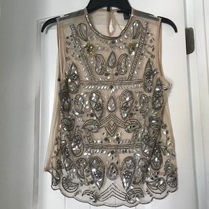 Forever 21 Beaded Sheer Shirt